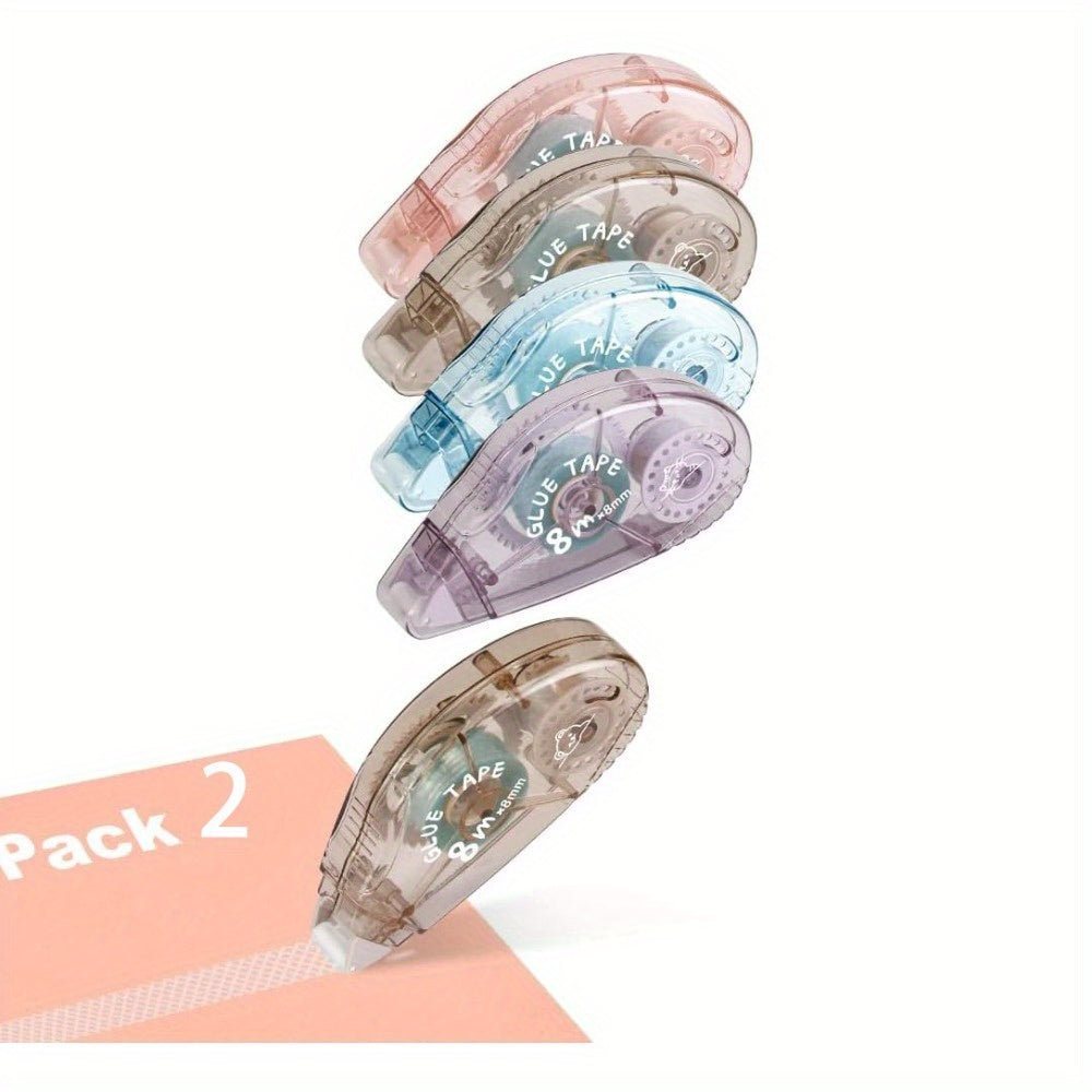 2pcs Double Sided Tape Roller Large Scrapbook Adhesive Runner for Wrapping Paper