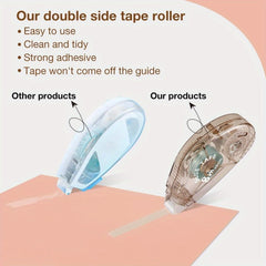 2pcs Double Sided Tape Roller Large Scrapbook Adhesive Runner for Wrapping Paper