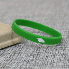 3pcs Green Silicone Wristband Leaves Bracelet