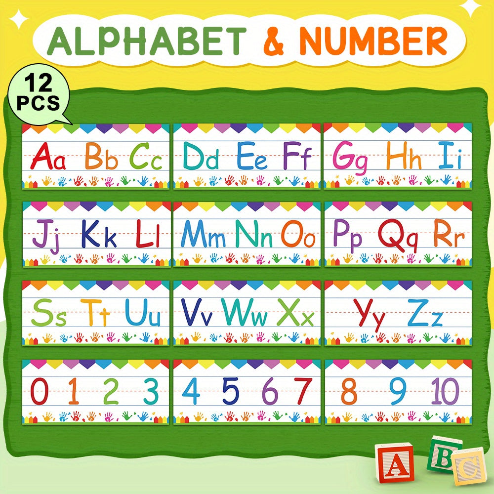 Alphabet & Numbers Wall Decor Set for Classroom & Homeschool