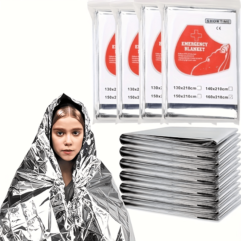 10pcs Emergency Survival Thermal Blankets Waterproof Windproof Reusable