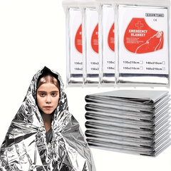 10pcs Emergency Survival Thermal Blankets Waterproof Windproof Reusable