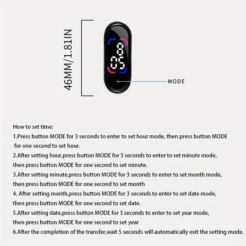 1pc Outdoor LED Electronic Watch Digital Sports Watch Christmas Gift