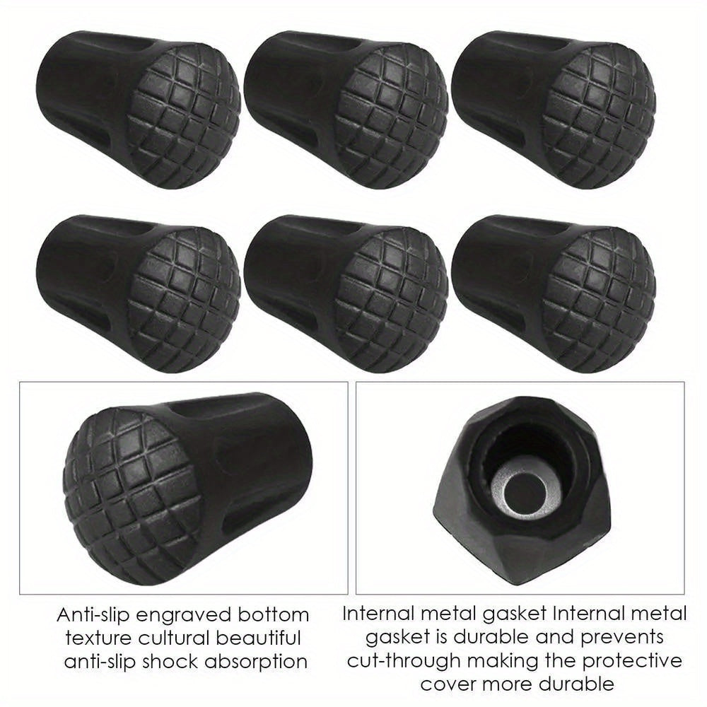 10pcs Anti slip Rubber Cane Tips Protective Tips Hiking Poles Tips