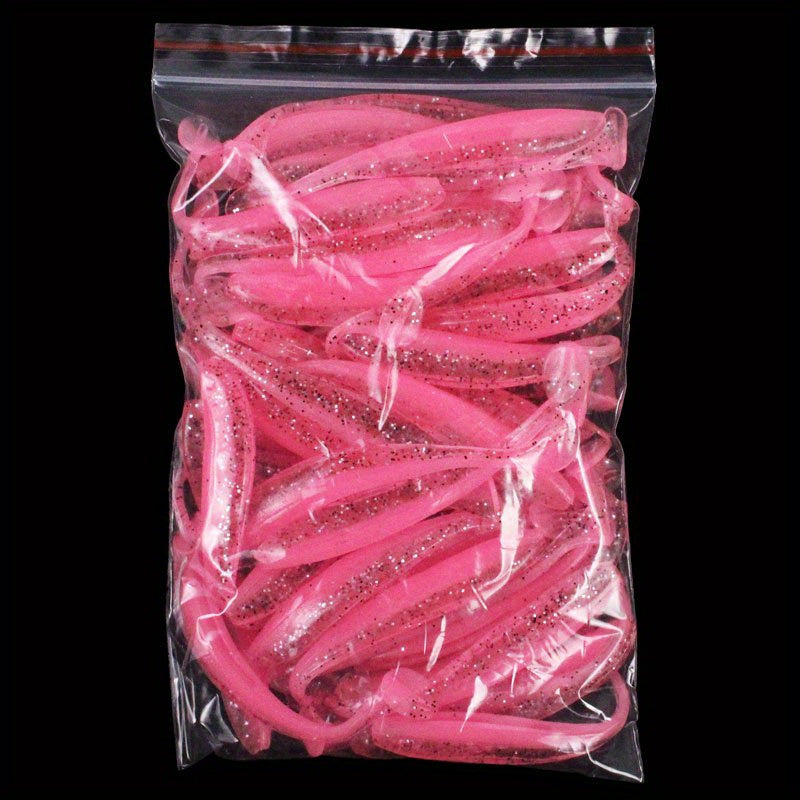 50pcs 7 T tail Fishing Lure Dual T tail Soft Lure Fishing Swimbait