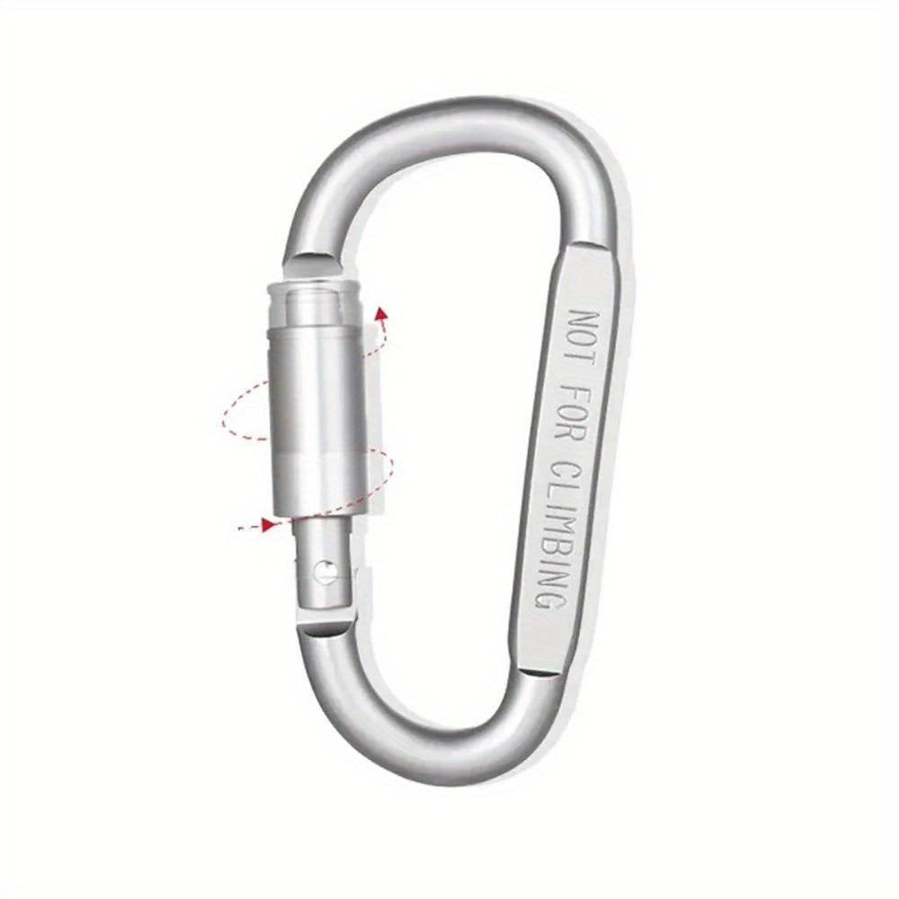 4pcs Aluminum D Shape Locking Carabiner Screw Lock Hook Keychain