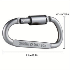 4pcs Aluminum D Shape Locking Carabiner Screw Lock Hook Keychain