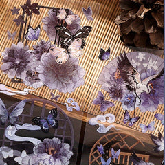 Nat Style Flower & Bird Stickers 3 Sheets Idle Garden Flowers Series