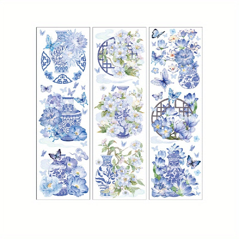 Nat Style Flower & Bird Stickers 3 Sheets Idle Garden Flowers Series