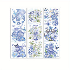 Nat Style Flower & Bird Stickers 3 Sheets Idle Garden Flowers Series