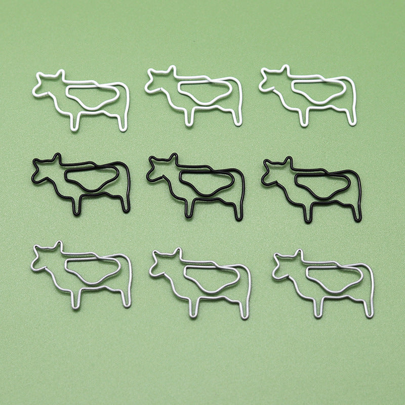 20pcs Animal Shape Cow Paper Clip School Office Accessory
