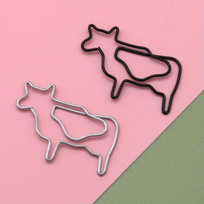 20pcs Animal Shape Cow Paper Clip School Office Accessory