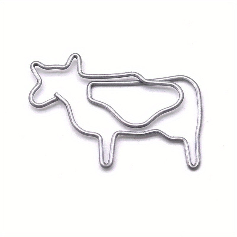 20pcs Animal Shape Cow Paper Clip School Office Accessory