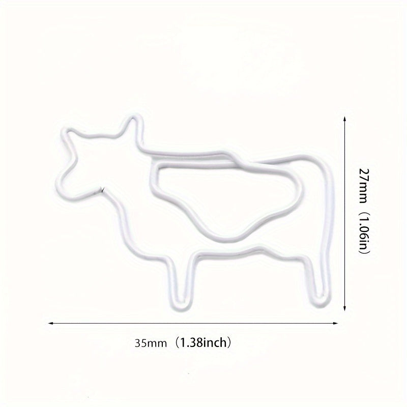 20pcs Animal Shape Cow Paper Clip School Office Accessory