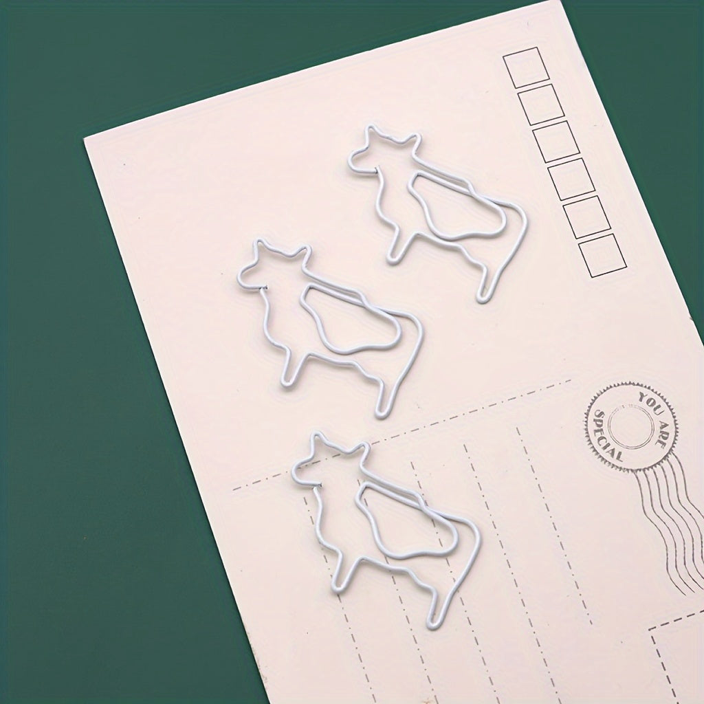 20pcs Animal Shape Cow Paper Clip School Office Accessory