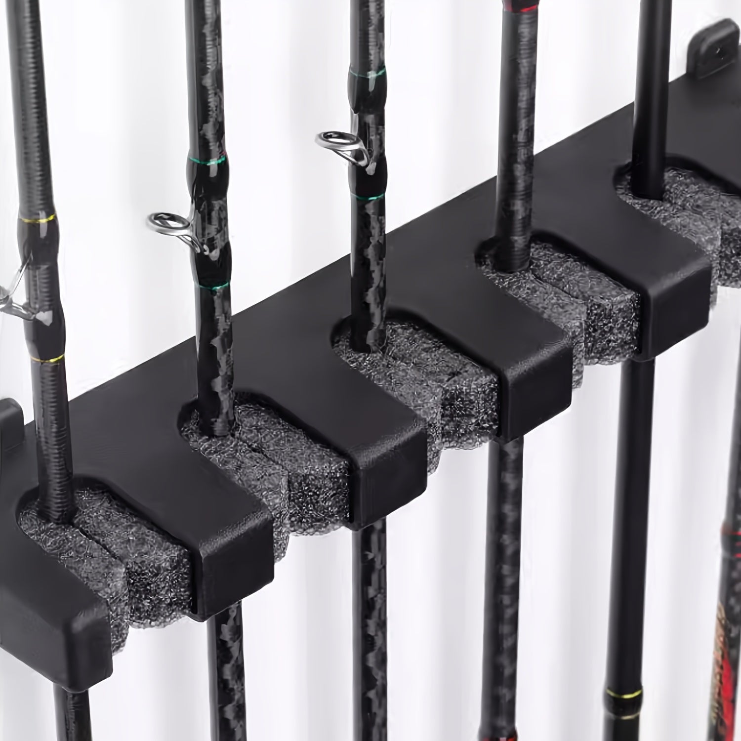 6 Rod Rack Fishing Pole Holder Wall mounted Organizer
