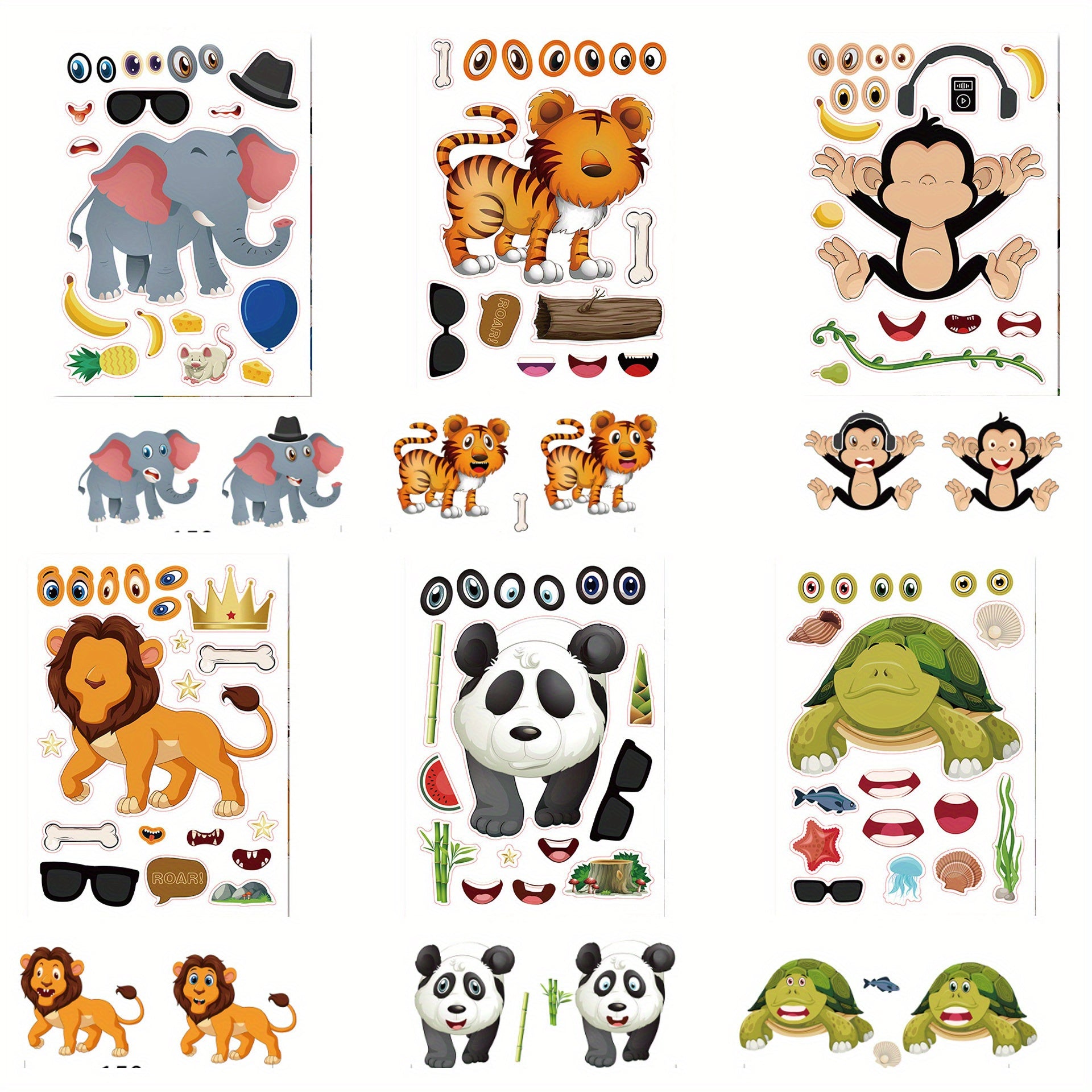 Whimsical Animal Stickers for DIY Decoration Arts & Crafts