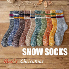 Men's Solid Striped Crew Socks Breathable Cotton Comfy Casual Unisex