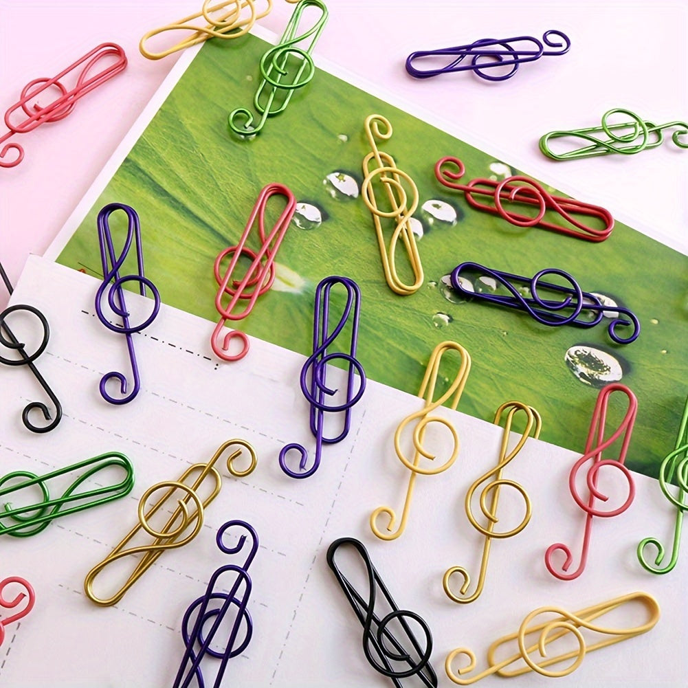 50pcs Music Note Paperclips for School and Office Use