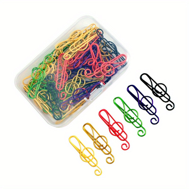 50pcs Music Note Paperclips for School and Office Use