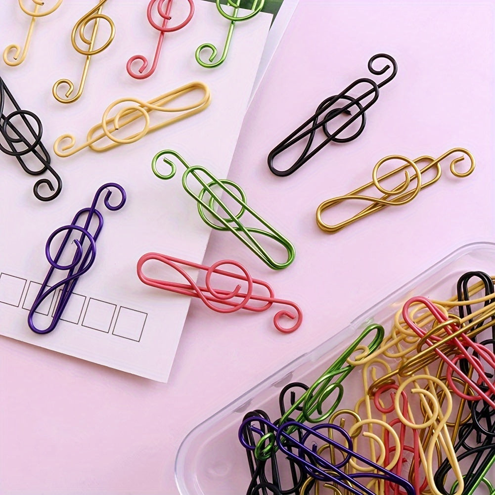 50pcs Music Note Paperclips for School and Office Use