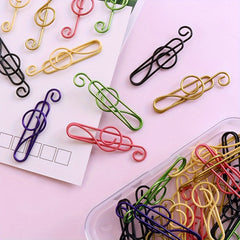 50pcs Music Note Paperclips for School and Office Use