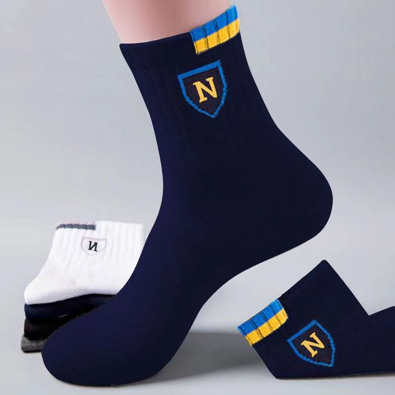 5 Pairs Men's Crew Socks Breathable Casual Unisex Socks All Seasons