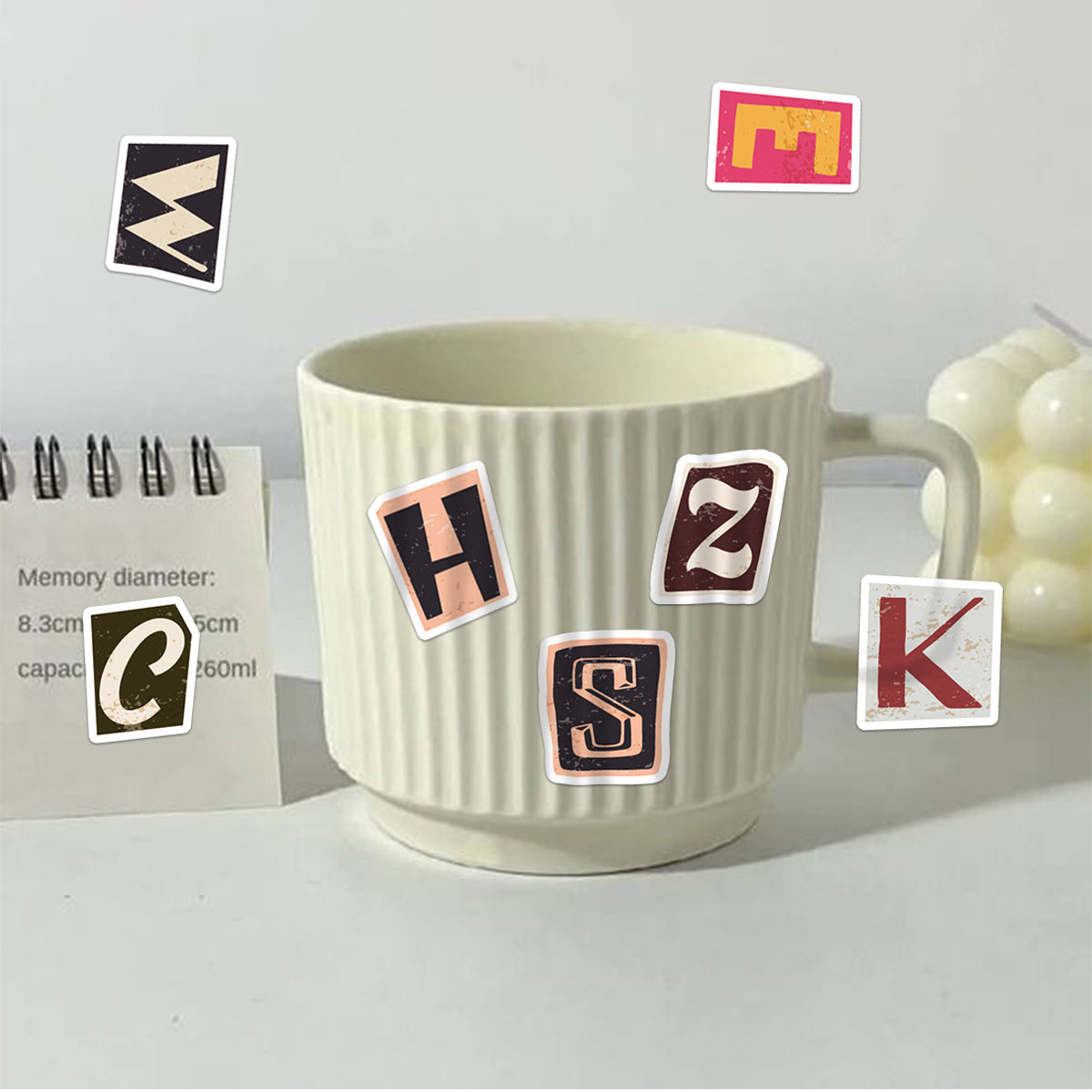 52pcs Vintage Letter Stickers Old Fashioned Set for Laptops & Phones