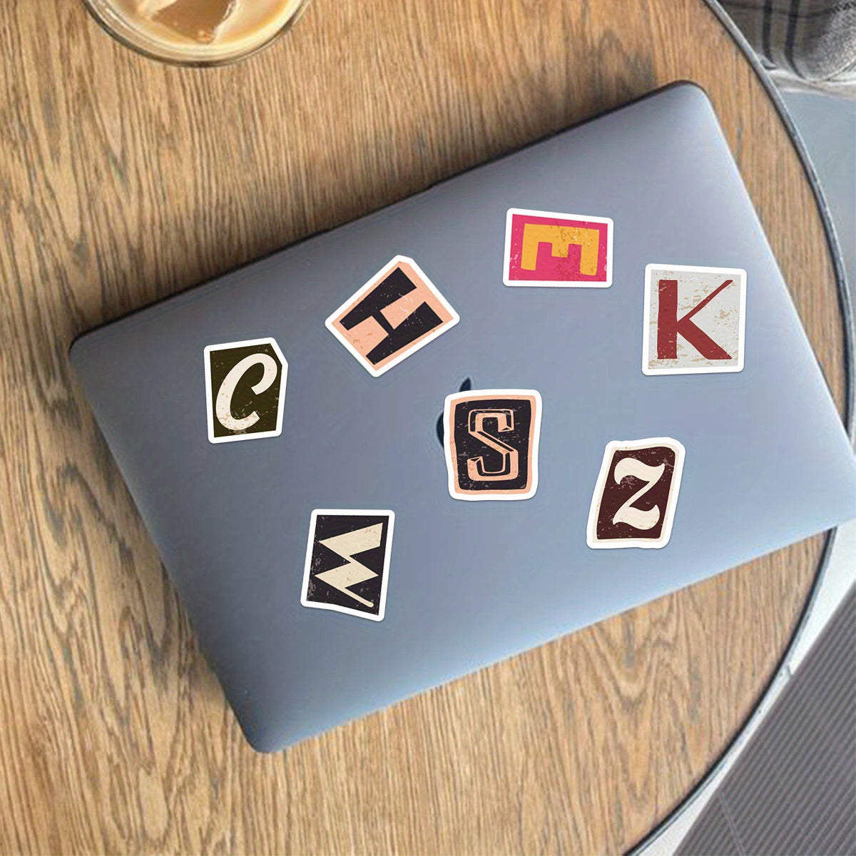 52pcs Vintage Letter Stickers Old Fashioned Set for Laptops & Phones