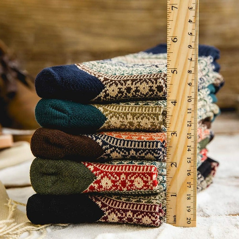 5 Pairs Wool Socks Winter Warm Soft Cozy Crew Socks Christmas Gift