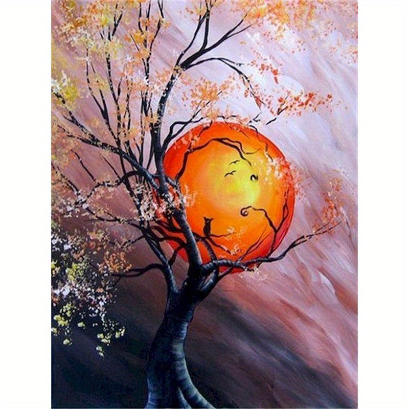 Tree And Moon Paint By Number Kits On Canvas