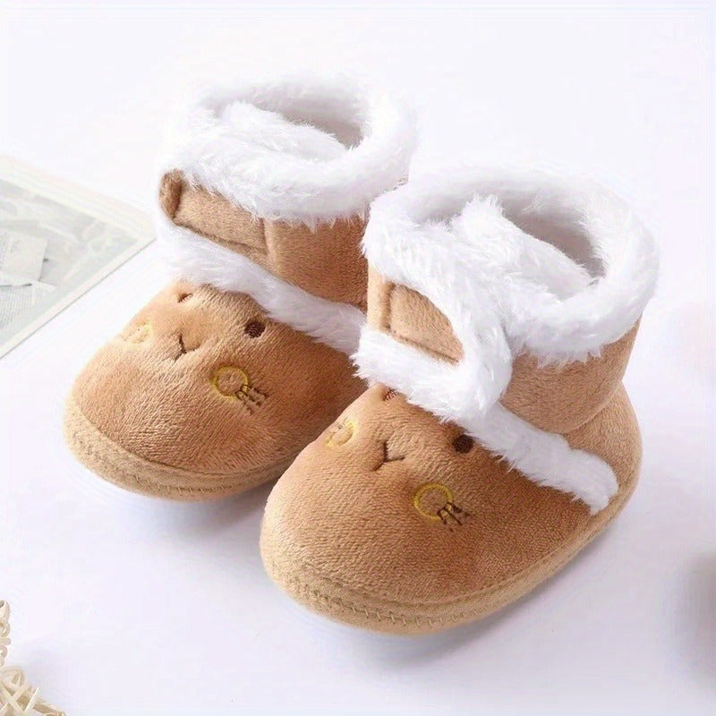Warm Fleece Baby Boots Soft Cozy Indoor Shoes