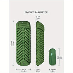 Ultralight Inflatable Mattress Sleeping Pad with Pillows for Camping