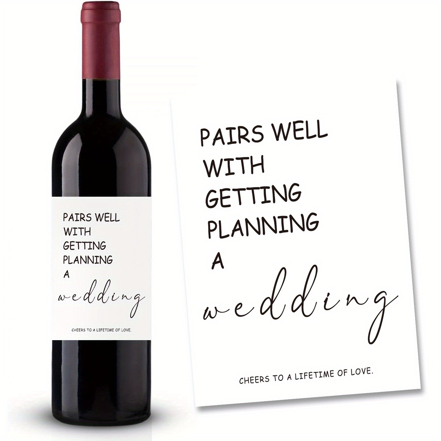 2pcs Engagement Wine Labels Wedding Planning Gift