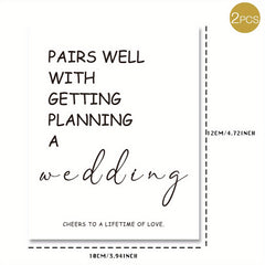 2pcs Engagement Wine Labels Wedding Planning Gift