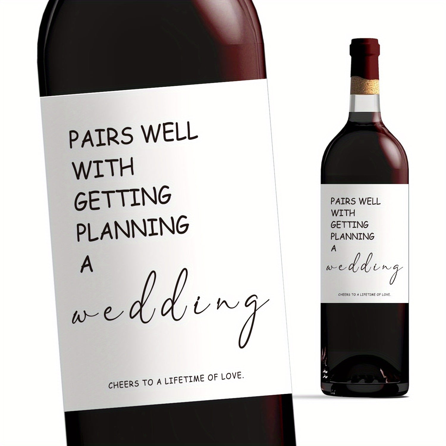 2pcs Engagement Wine Labels Wedding Planning Gift