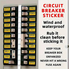 Fuse Box Identification Stickers 129pcs Sheet