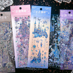 Embossed Hot Sticker Bag Dream Castle Series Retro Guka Material