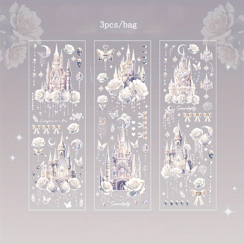 Embossed Hot Sticker Bag Dream Castle Series Retro Guka Material