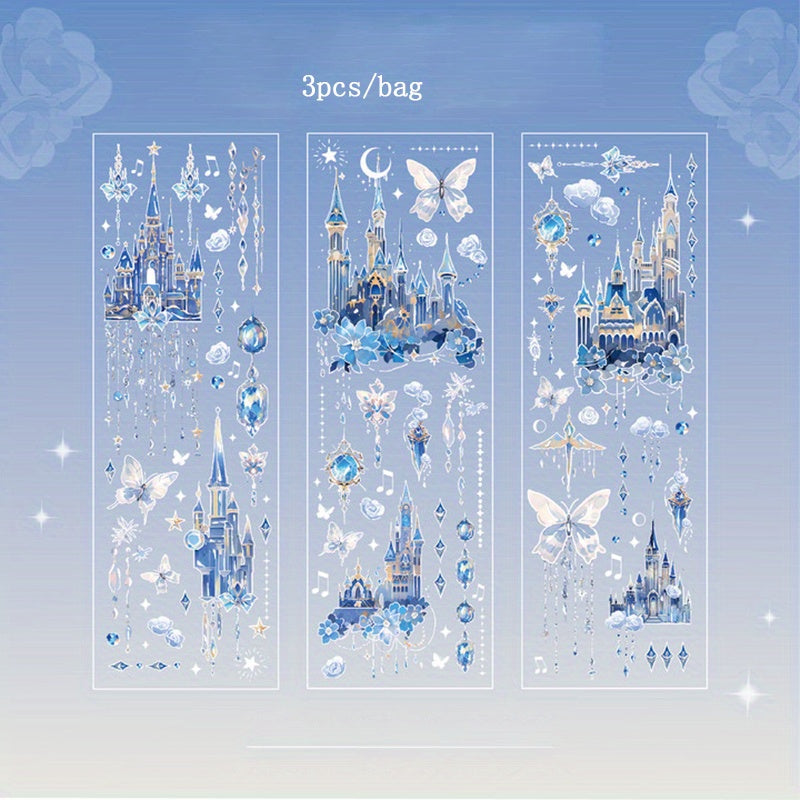 Embossed Hot Sticker Bag Dream Castle Series Retro Guka Material