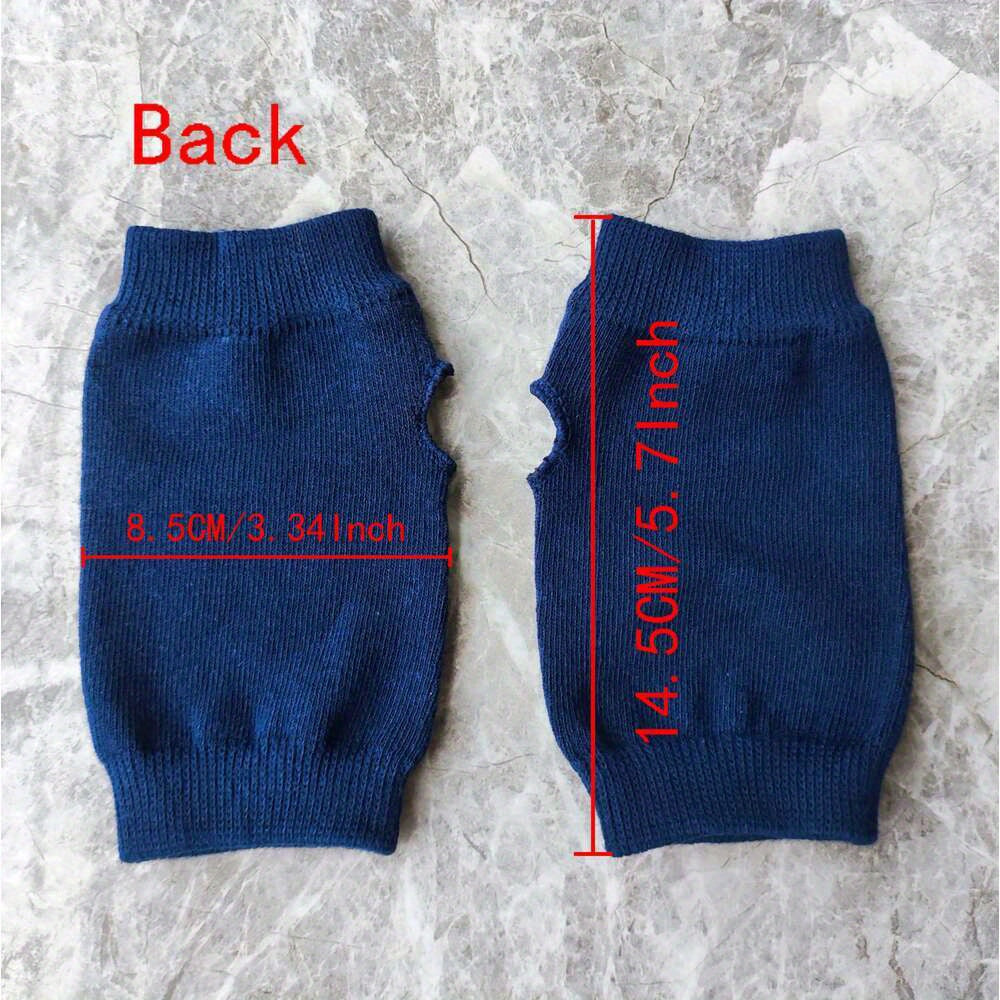 Retro Knit Fingerless Gloves with Cow Skull Pattern for Winter