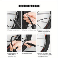 100Psi Mini Bike Pump Aluminum Alloy Hand Air Pump Tire Inflator