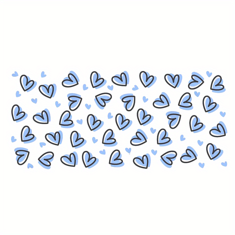 Hearts UV DTF Cup Wraps For 16oz Glass Cup