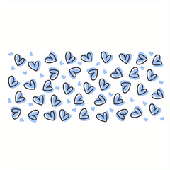 Hearts UV DTF Cup Wraps For 16oz Glass Cup