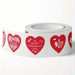 500 Red Love Birthday Thank You Seal Sticker Roll