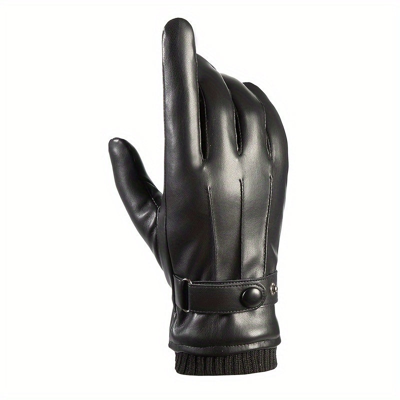 Men's Fleece Lined Touchscreen Gloves for Outdoor Cycling & Skiing