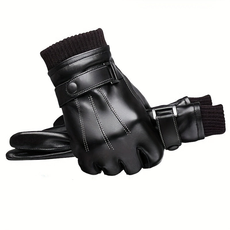 Men's Fleece Lined Touchscreen Gloves for Outdoor Cycling & Skiing