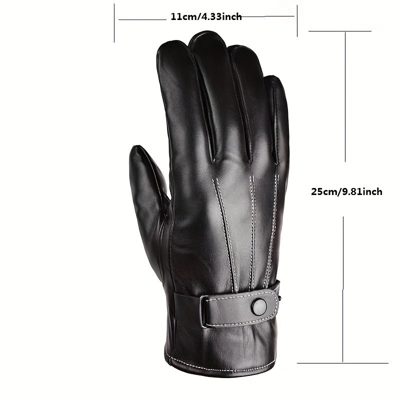 Men's Fleece Lined Touchscreen Gloves for Outdoor Cycling & Skiing