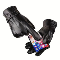 Men's Fleece Lined Touchscreen Gloves for Outdoor Cycling & Skiing