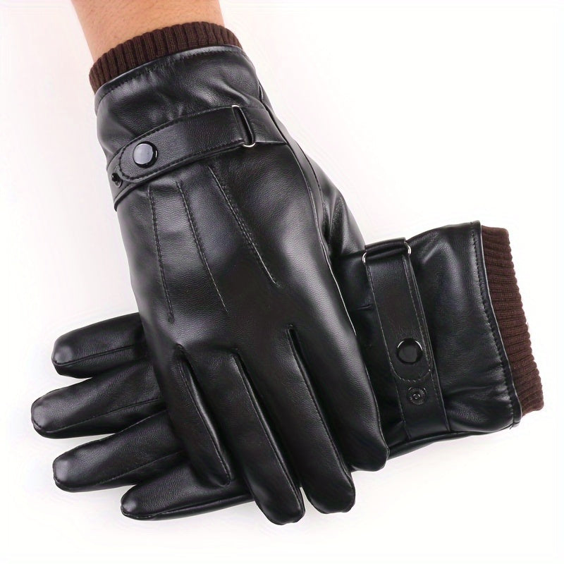 Men's Fleece Lined Touchscreen Gloves for Outdoor Cycling & Skiing